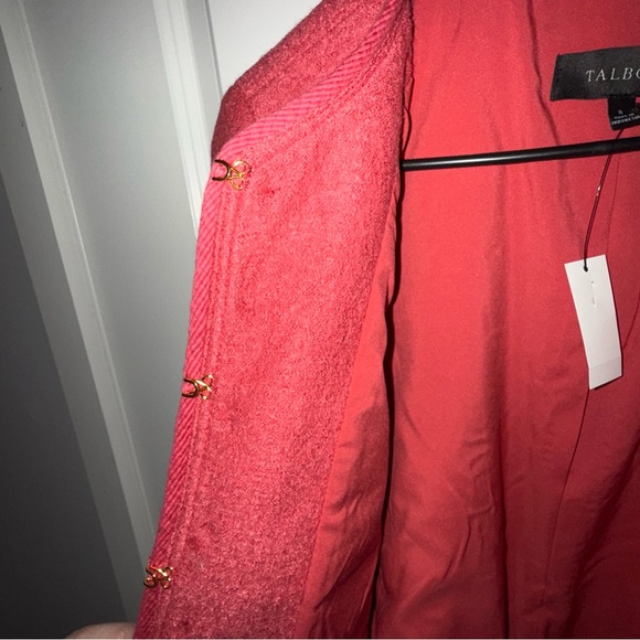 Talbots Women's Coral Blazer with Gold Buttons - Picture 7 of 11